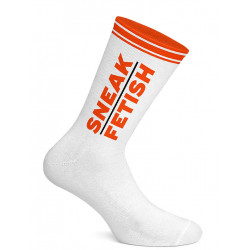 Sneak Freaxx Sneak Fetish Socks White Neon Orange One Size (T7195)