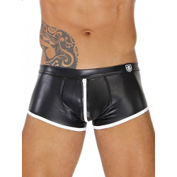 TOF Fetish Full-Zip Boxer Underwear Black/White (T7908)