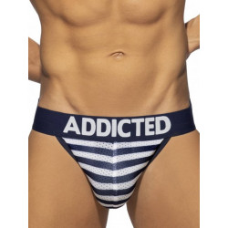 Addicted Sailor Push Up Mesh Jockstrap Underwear Blue (T7974)