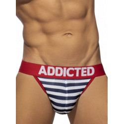 Addicted Sailor Push Up Mesh Jockstrap Underwear Red (T7975)