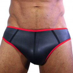 Rude Rider Neoprene Briefs Open Back Bottoms Black/Red (T7472)