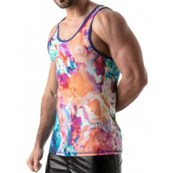 ToF Paris Tie Dye Tank Top Blue (T8184)