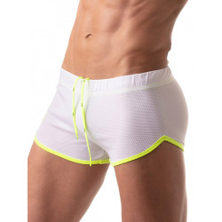 ToF Paris Mesh Shorts Royal White/Neon Yellow (T8429)