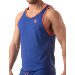 ToF Paris Mesh Tank Top Royal Blue/Orange (T8431)