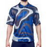 Supawear Short Sleeve Mesh Shirt Blue Combo Print (T8847)