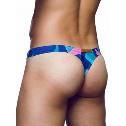 2Eros Print Swim Thong V80 Kai Blue (T8947)