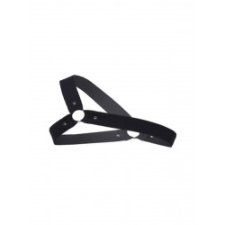 RudeRider Elastic Gladiator Harness w/Ring Black (T7463)