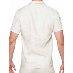 2Eros Breezy Linen Short Sleeve Classic Shirt Beige (T9201)
