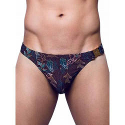 2Eros Print Swim Brief VB80 BLK Label (T9312)