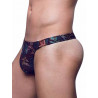 2Eros Print Swim Thong VB80 BLK Label (T9311)