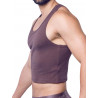 Supawear Ribbed Cropped Singlet Tank Top Peppercorn (T9407)