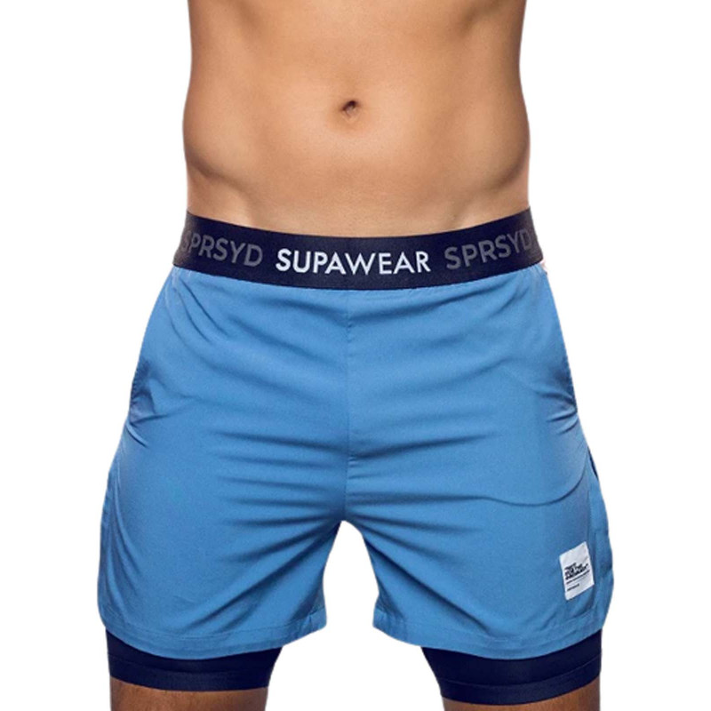 Supawear Lined Shorts Colour Blocked Blue/Pink (T9455)