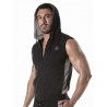 TOF Zipped Sleeveless Hoodie Black (T9478)