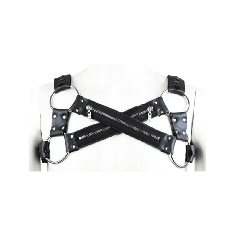 Neoprene Bulldog Chest Harness Black Adjustable (T9078)