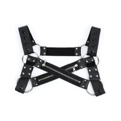 Neoprene Bulldog Chest Harness Black Adjustable (T9078)