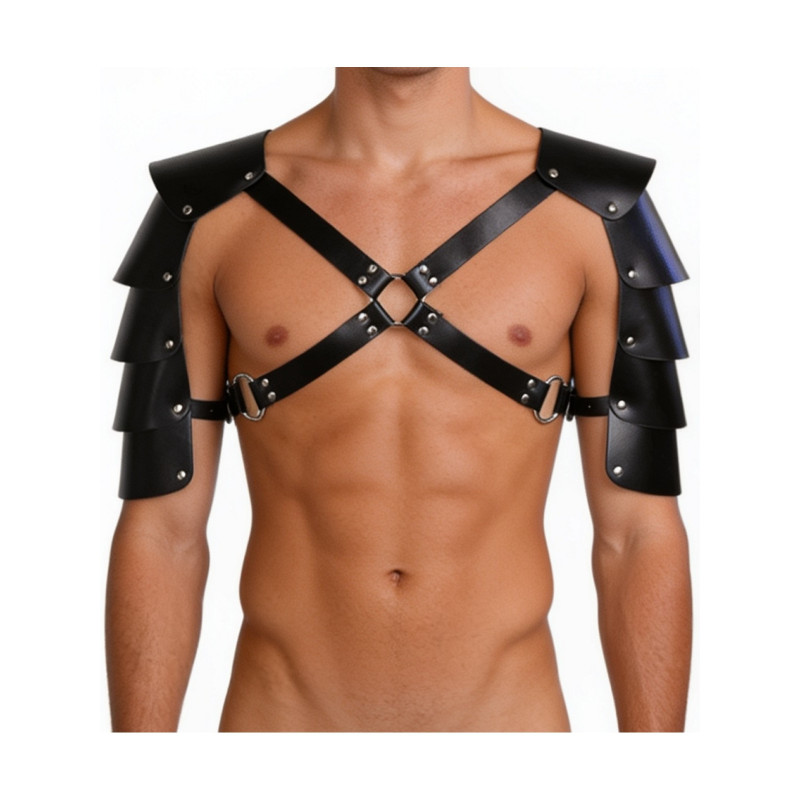 Shoulder Protector Harness Leatherette Black Adjustable (T9080)