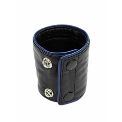 Rouge Leather Wrist Band Wallet with Piping Black/Blue (T11486)