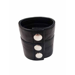 Rouge Leather Wrist Band Wallet with Stripe Black (T11491)