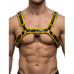 Rouge Leather O.T.H Front Harness Black with Yellow Piping (T11379)