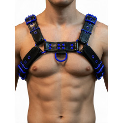 Rouge Leather O.T.H Front Harness Black with Blue Accessories (T11373)