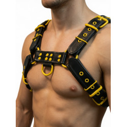 Rouge Leather O.T.H Front Harness Black with Yellow Accessories (T11378)