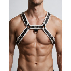 Rouge Leather O.T.H Front Harness Black/White (T11377)