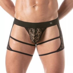 ToF Paris Lace Chaps Thong Black (T12143)