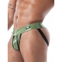 ToF Paris Zipped Latex Second Skin Jockstrap Underwear Khaki (T14414)