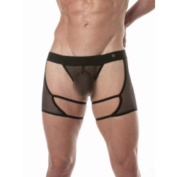 ToF Paris Circuit Fishnet Chaps Thong Black (T12070)