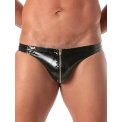 TOF Paris Vinyl Zipped Mini Brief Underwear Black (T12148)